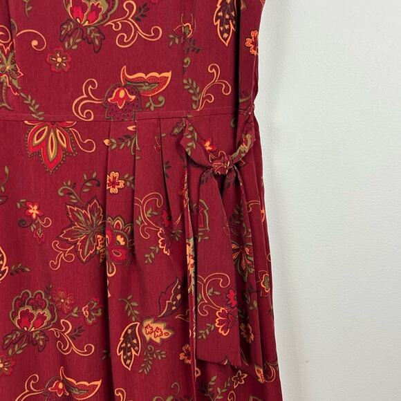 Katie Lee Collection Vintage Wine Paisley Midi Dress Size 10 - Picture 2 of 5